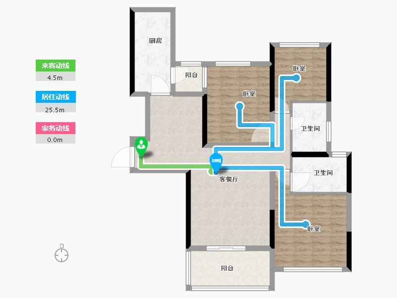 湖南省-长沙市-恒大揽湖苑-102.92-户型库-动静线