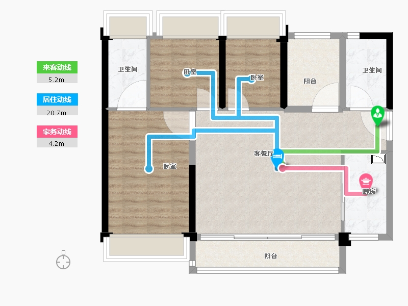 广东省-广州市-碧桂园云樾金沙-86.00-户型库-动静线