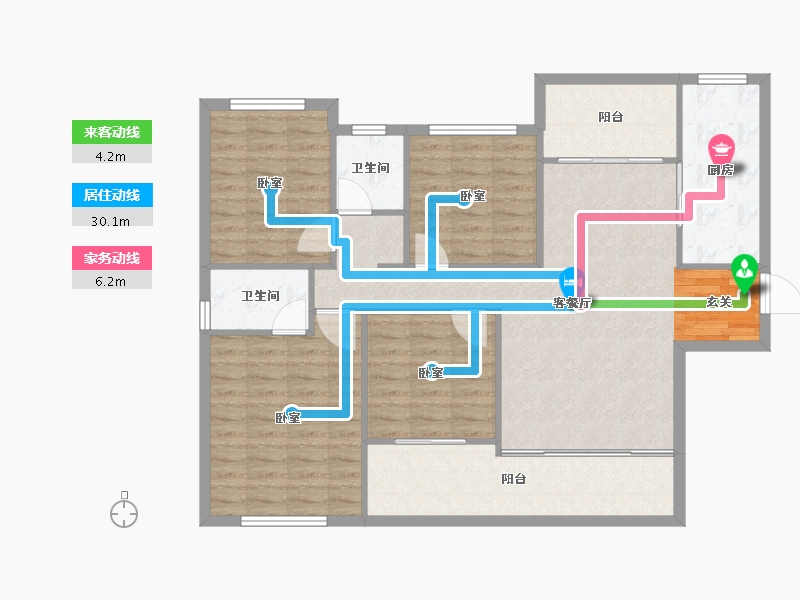 湖南省-怀化市-金为·潇湘锦城-110.21-户型库-动静线