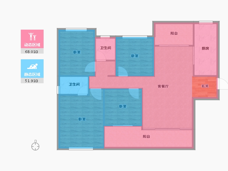 湖南省-怀化市-金为·潇湘锦城-110.21-户型库-动静分区