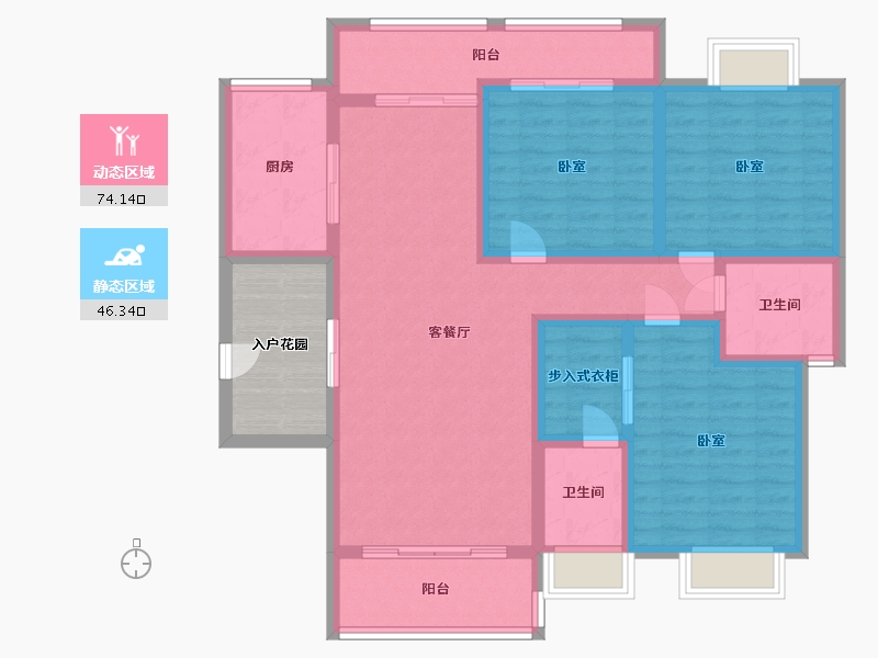 湖南省-常德市-君悦国际-114.46-户型库-动静分区