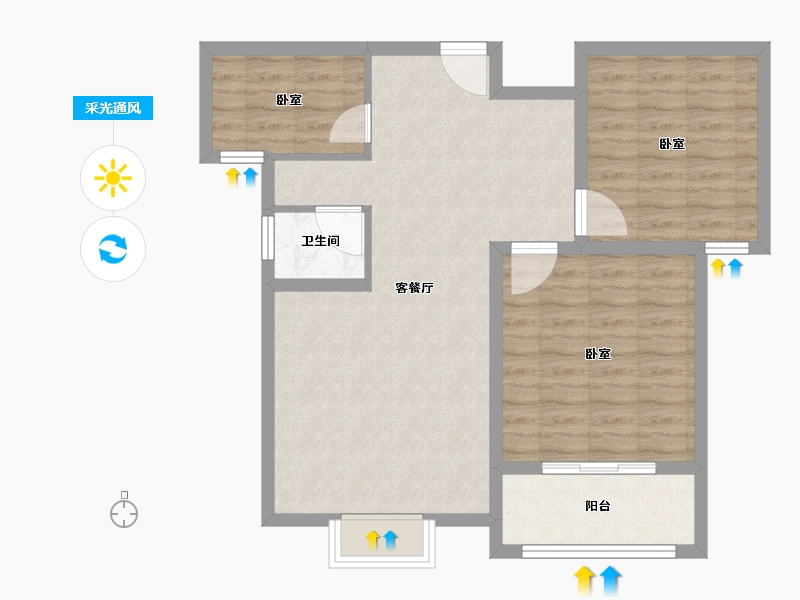 河南省-开封市-兰考京海湾-79.29-户型库-采光通风