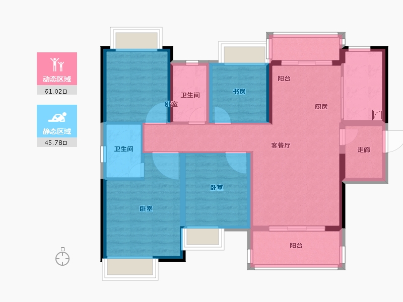 广东省-清远市-奥园誉峯-94.74-户型库-动静分区