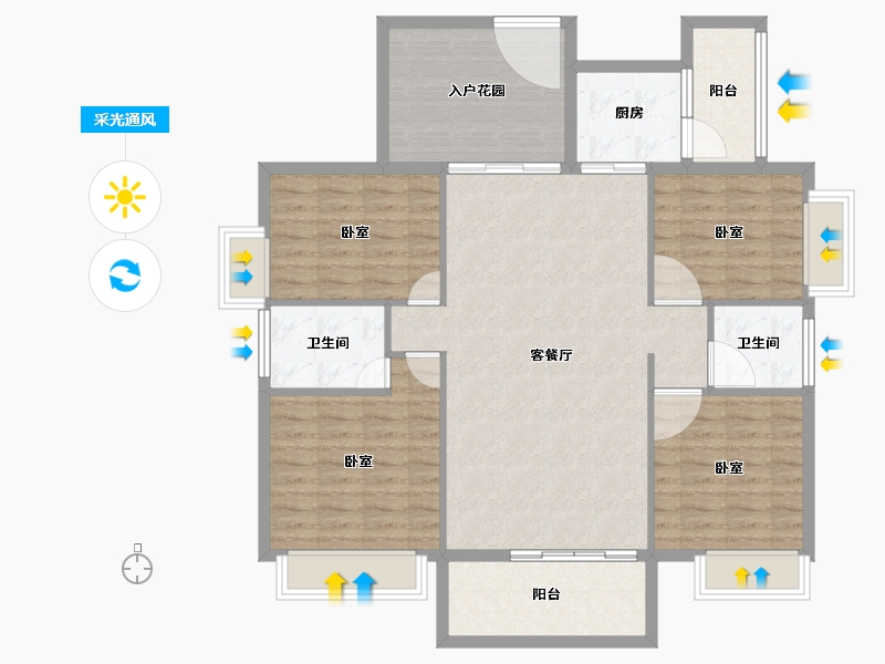 广东省-广州市-花都凤凰御景-117.94-户型库-采光通风