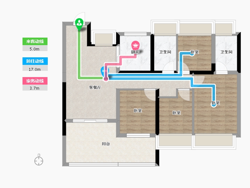 广东省-深圳市-花样年·旭辉·好时光-84.62-户型库-动静线