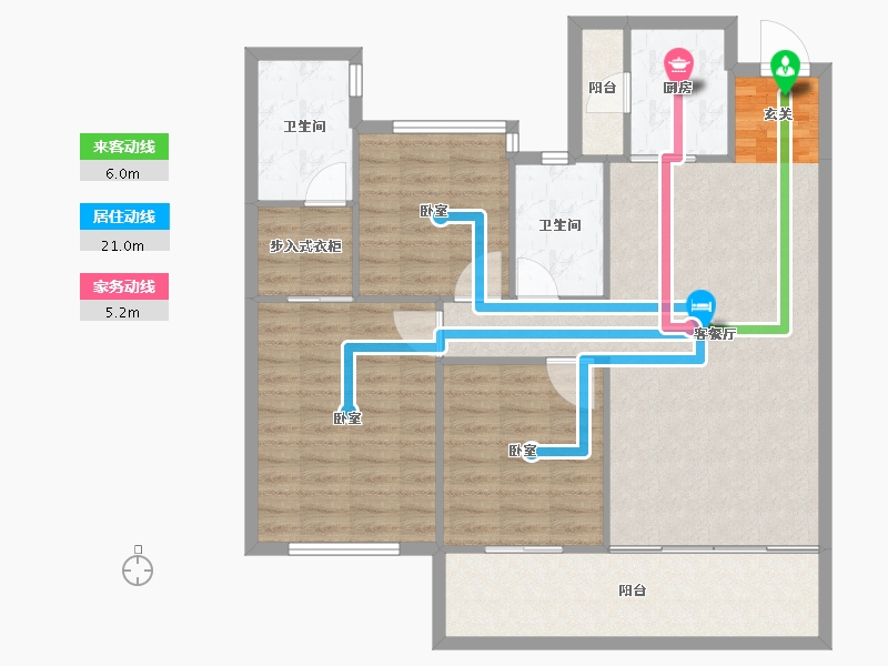 湖南省-怀化市-金为·潇湘锦城-103.35-户型库-动静线