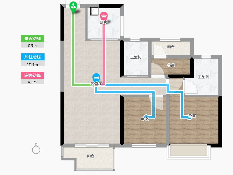 湖南省-郴州市-郴州中梁首府-83.87-户型库-动静线