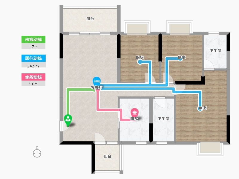 湖南省-衡阳市-珠江·愉景雅苑-104.77-户型库-动静线