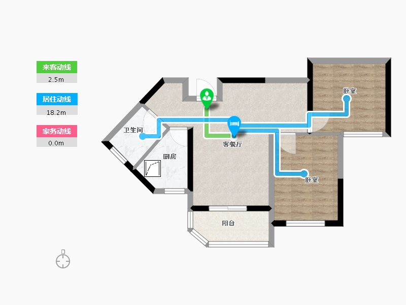 湖南省-长沙市-恒大揽湖苑-62.89-户型库-动静线