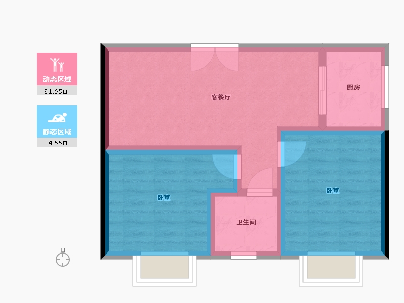 陕西省-西安市-满堂悦MOMΛ-49.81-户型库-动静分区