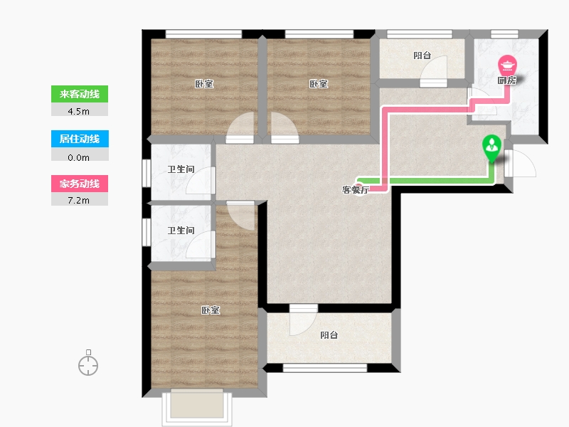 陕西省-西安市-满堂悦MOMΛ-75.82-户型库-动静线