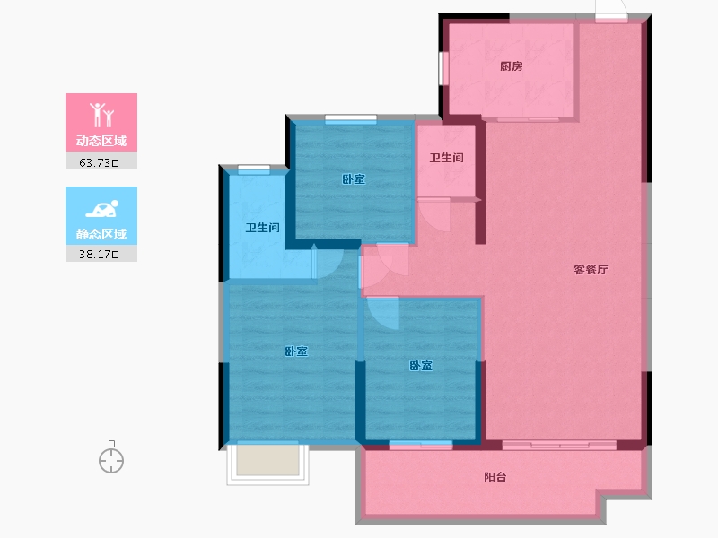 湖南省-郴州市-九悦城-91.85-户型库-动静分区