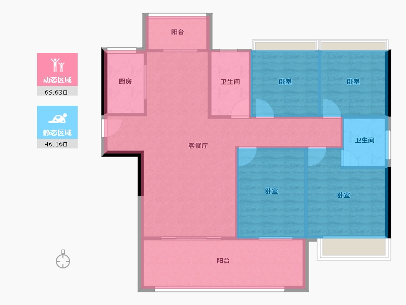 广东省-江门市-东方华城-106.40-户型库-动静分区