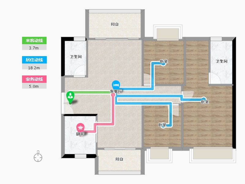 广东省-江门市-时代春树里-92.94-户型库-动静线