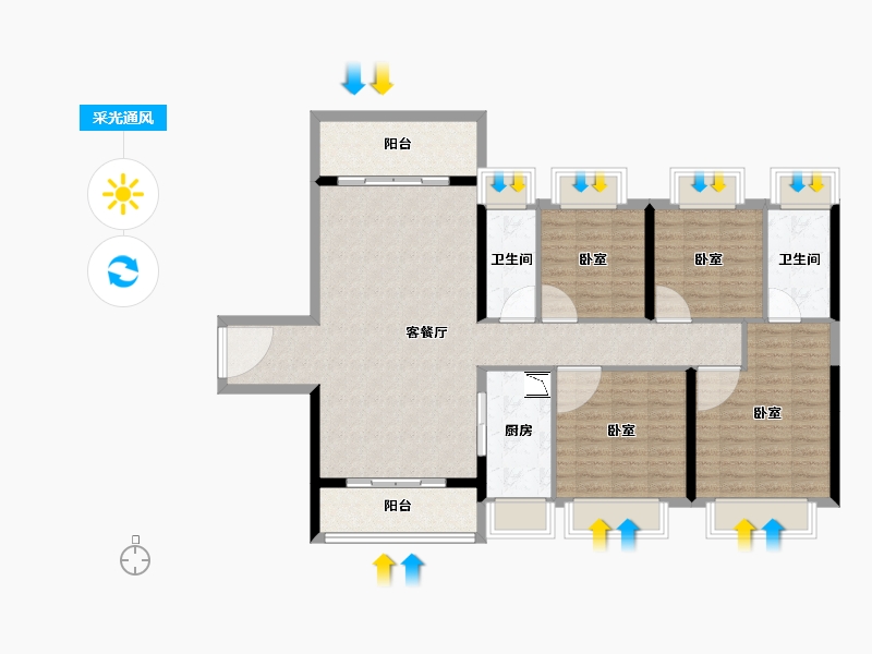 广东省-广州市-保利和悦江山-115.00-户型库-采光通风