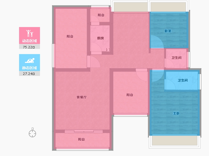 广东省-珠海市-珠海港城花园-90.39-户型库-动静分区