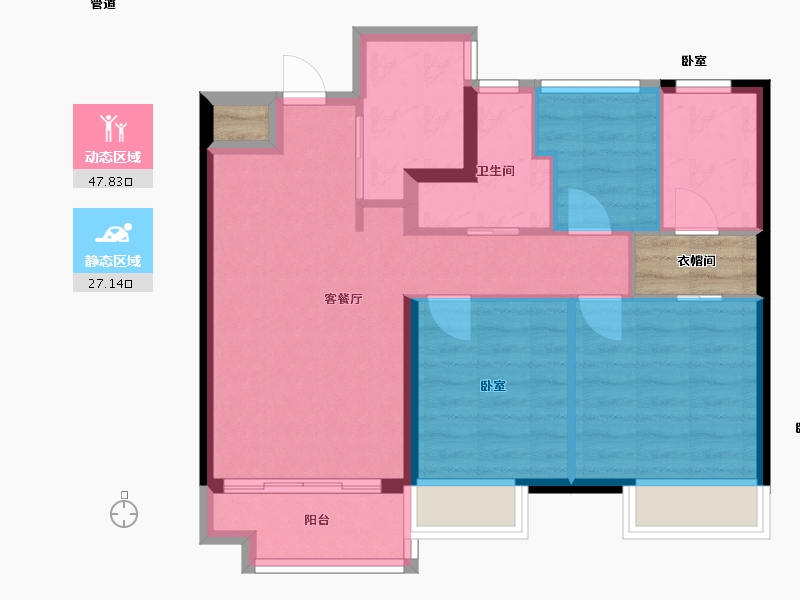 浙江省-温州市-置信弘润·海上传奇-70.01-户型库-动静分区