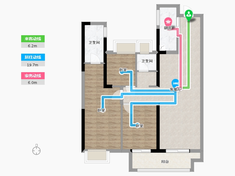 湖北省-武汉市-花样年香门第-86.00-户型库-动静线