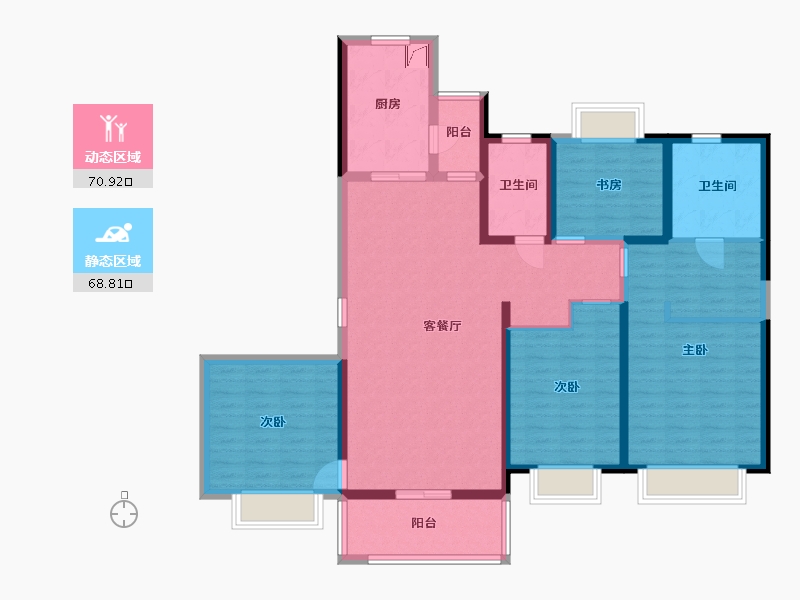 湖南省-常德市-汉寿恒大御府-124.34-户型库-动静分区