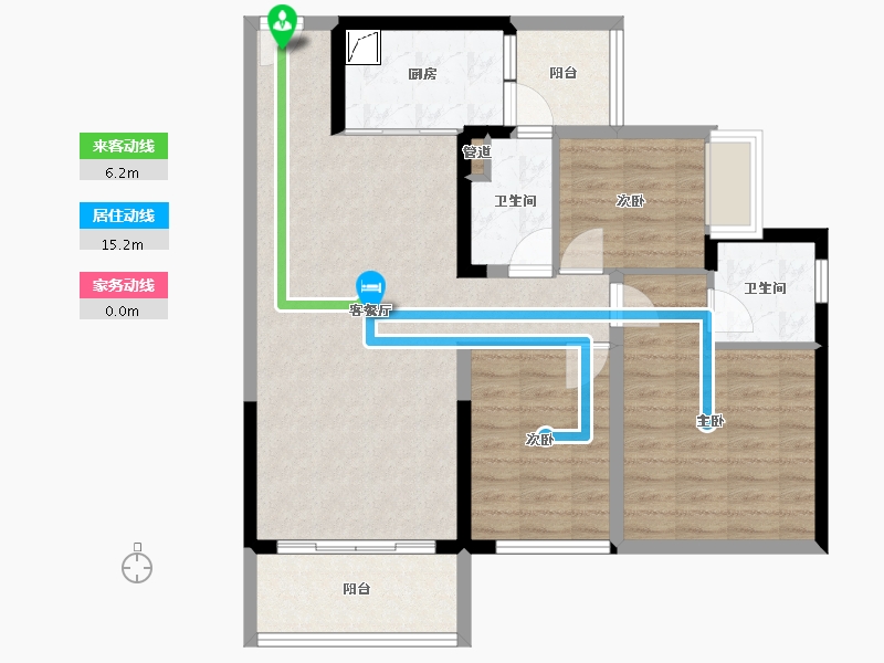 广东省-江门市-蓬江碧桂园·西江华府-87.00-户型库-动静线