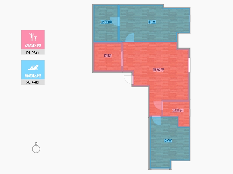 辽宁省-大连市-大连恒大时代峯汇-124.00-户型库-动静分区