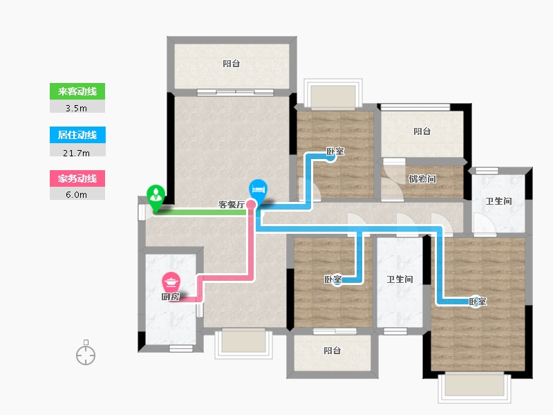 湖南省-长沙市-桥和雅苑-102.01-户型库-动静线