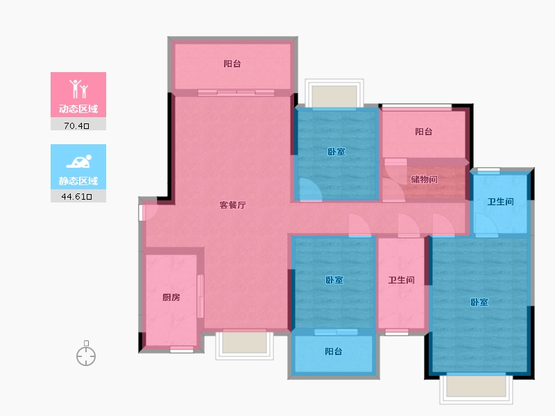 湖南省-长沙市-桥和雅苑-102.01-户型库-动静分区