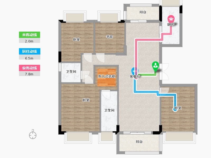 湖北省-武汉市-阳逻金茂悦-112.69-户型库-动静线