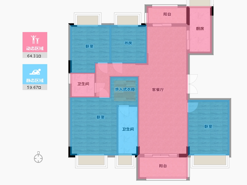 湖北省-武汉市-阳逻金茂悦-112.69-户型库-动静分区