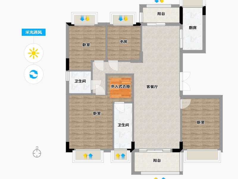 湖北省-武汉市-阳逻金茂悦-112.69-户型库-采光通风