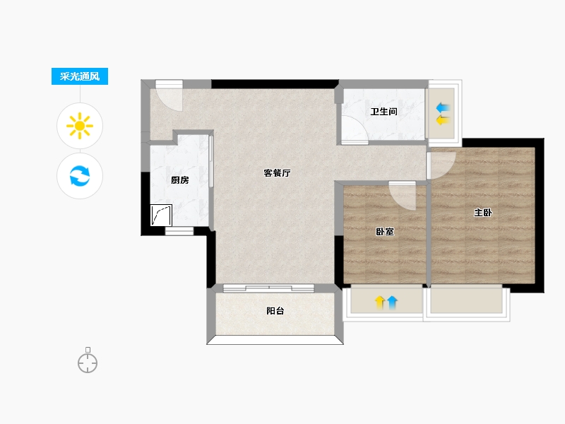 广东省-珠海市-天庆·晋海岸-57.23-户型库-采光通风