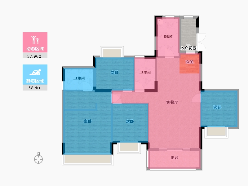 湖南省-常德市-汉寿恒大御府-109.00-户型库-动静分区