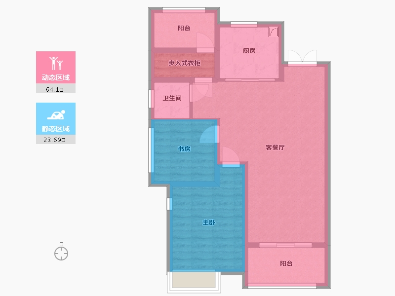 江苏省-泰州市-金通海棠湾-78.35-户型库-动静分区