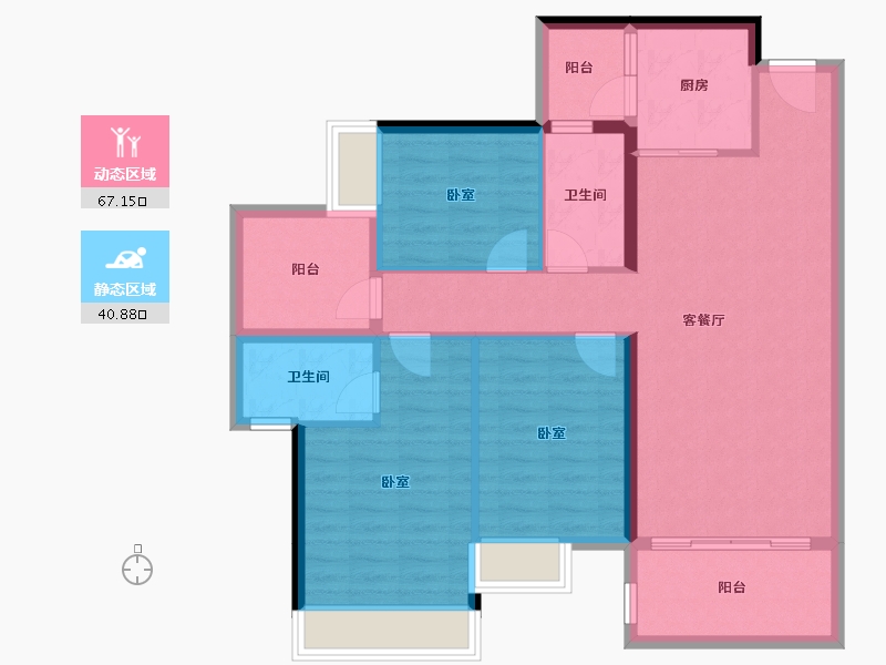 湖南省-郴州市-奥园华府-96.98-户型库-动静分区