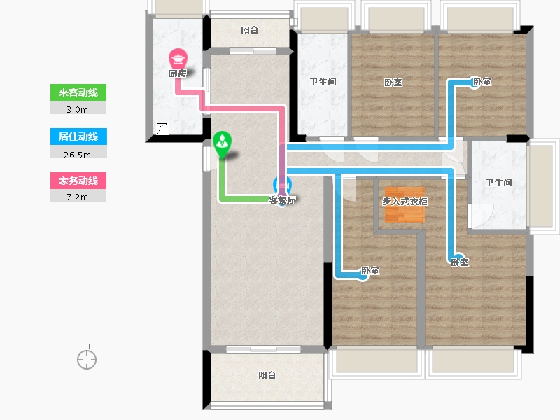 湖北省-武汉市-阳逻金茂悦-110.24-户型库-动静线