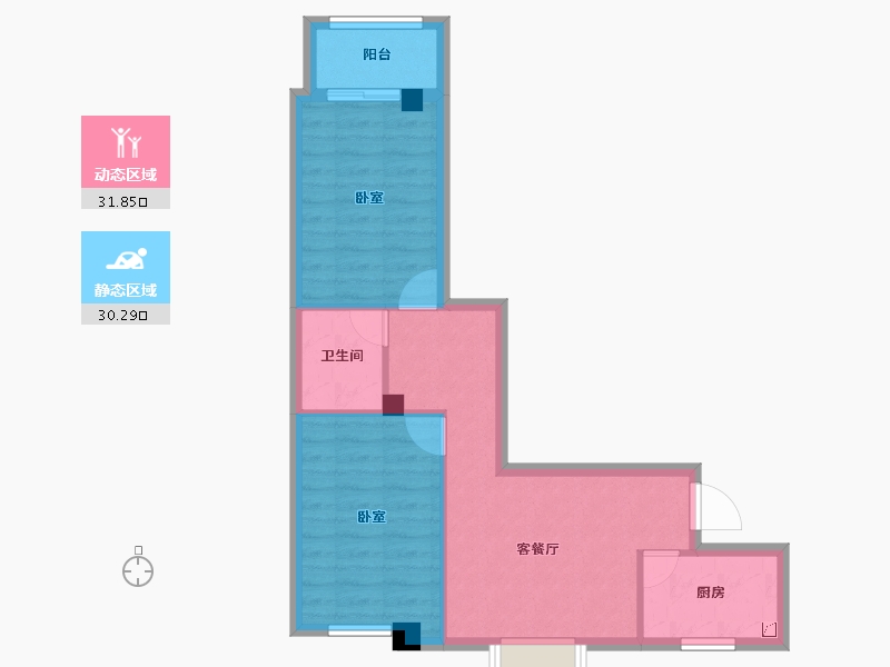 福建省-福州市-温泉壹号-55.00-户型库-动静分区