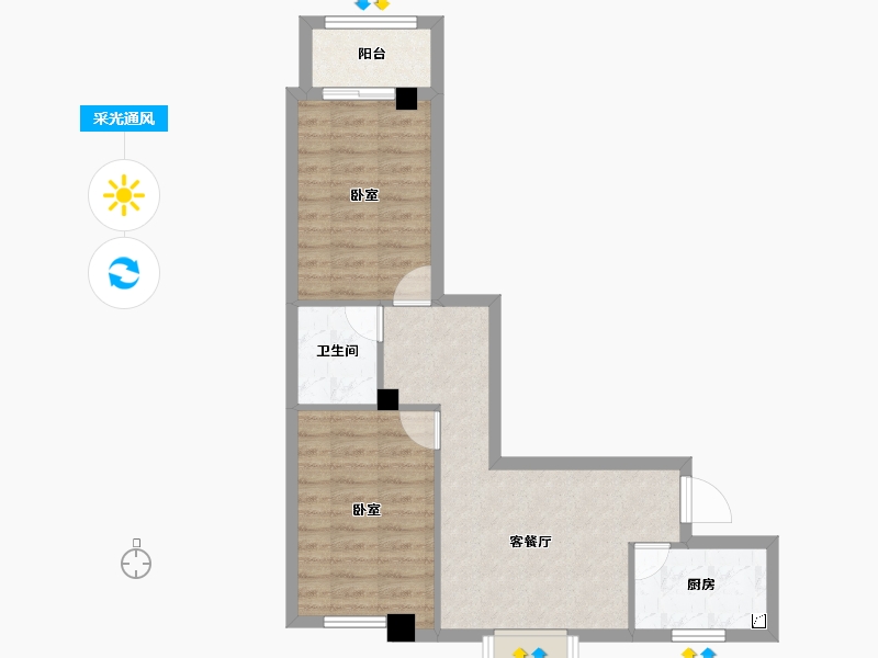 福建省-福州市-温泉壹号-55.00-户型库-采光通风