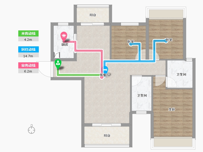 湖南省-怀化市-芷江融福苑-96.70-户型库-动静线