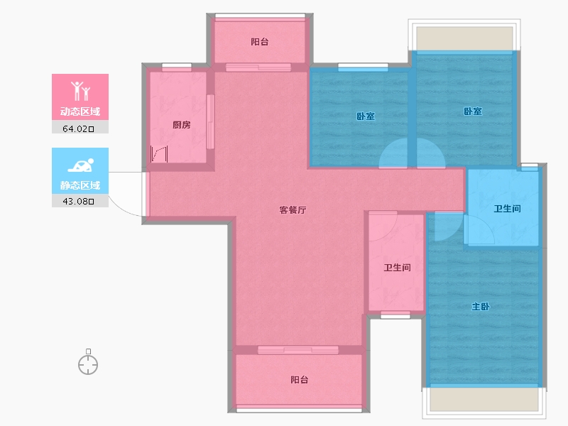 湖南省-怀化市-芷江融福苑-96.70-户型库-动静分区