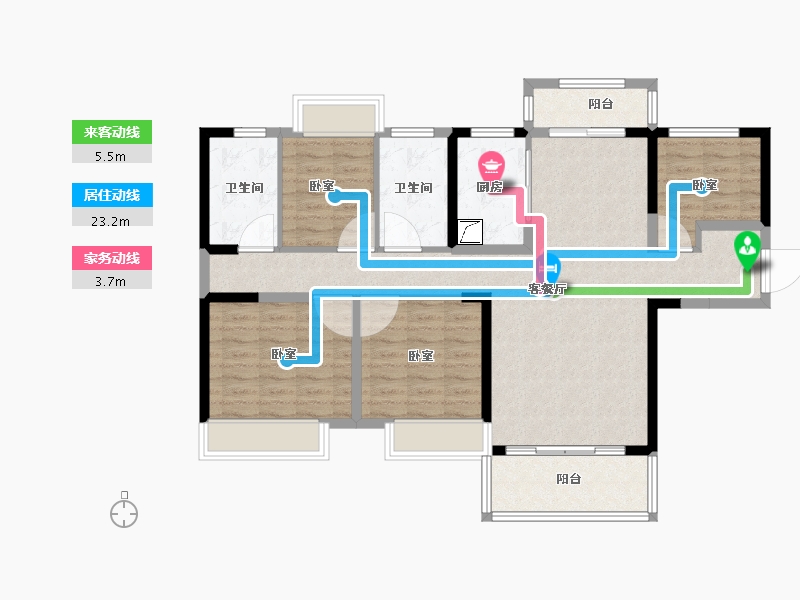 湖南省-郴州市-长房金宸府-101.58-户型库-动静线