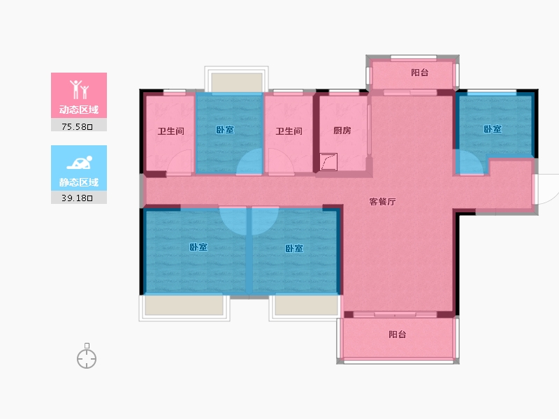 湖南省-郴州市-长房金宸府-101.58-户型库-动静分区