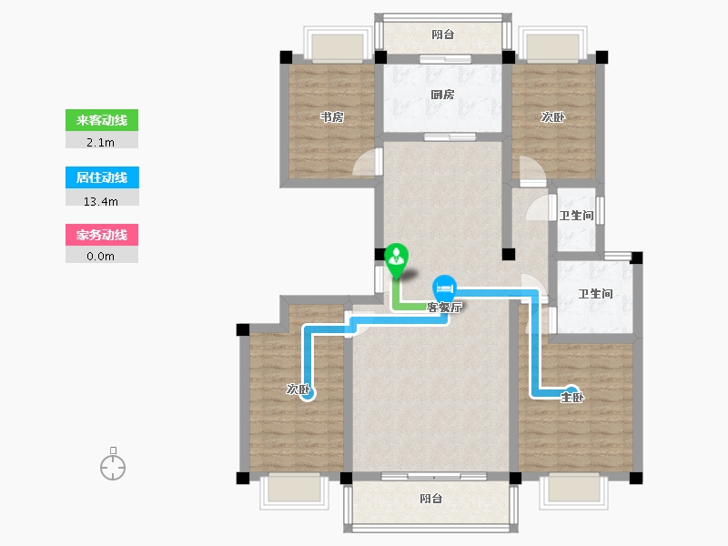 云南省-曲靖市-龙境云庄-110.82-户型库-动静线