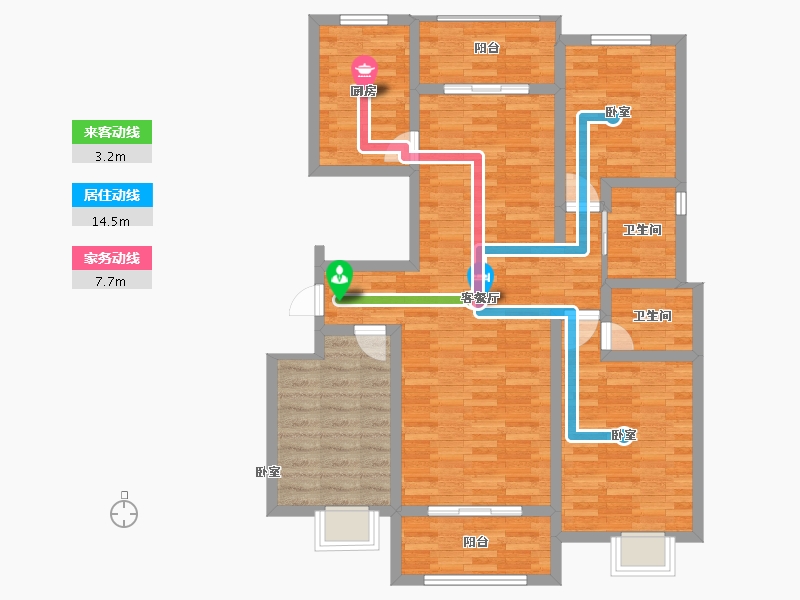 河南省-开封市-美居·红枫御景-101.00-户型库-动静线