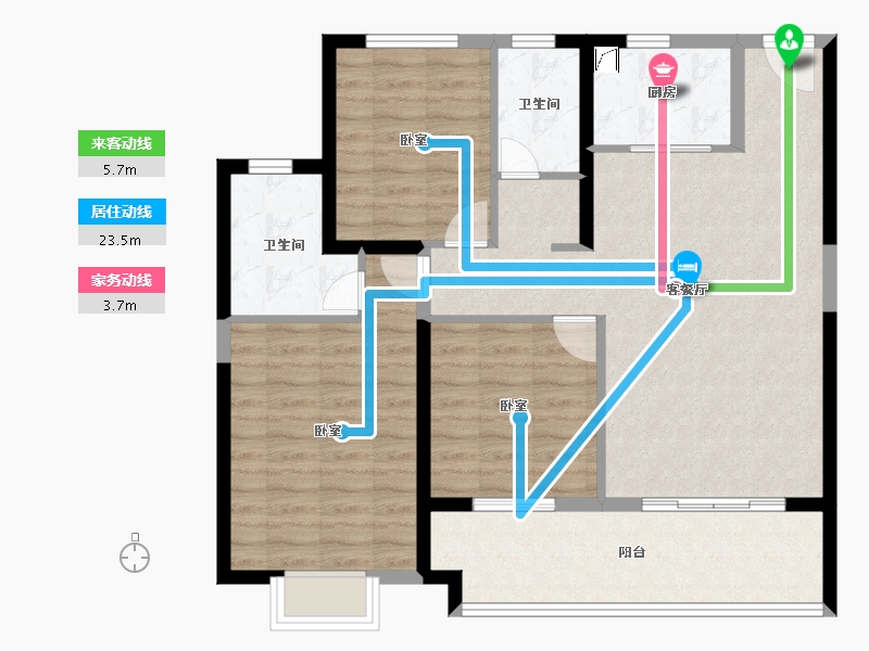 福建省-福州市-禹洲剑桥学苑-96.00-户型库-动静线