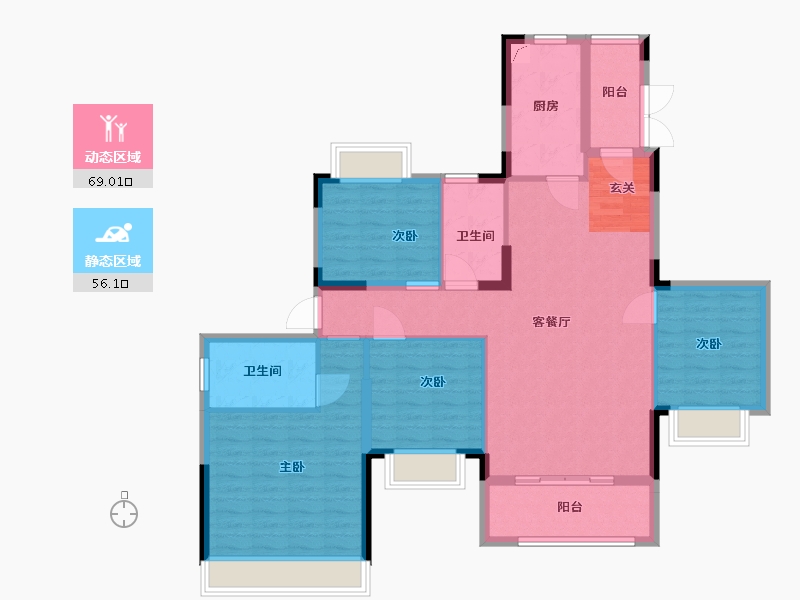 湖南省-常德市-汉寿恒大御府-113.00-户型库-动静分区