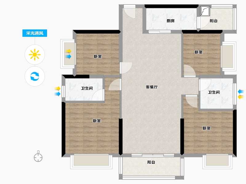 广东省-河源市-河源敏捷珑山源著-106.00-户型库-采光通风