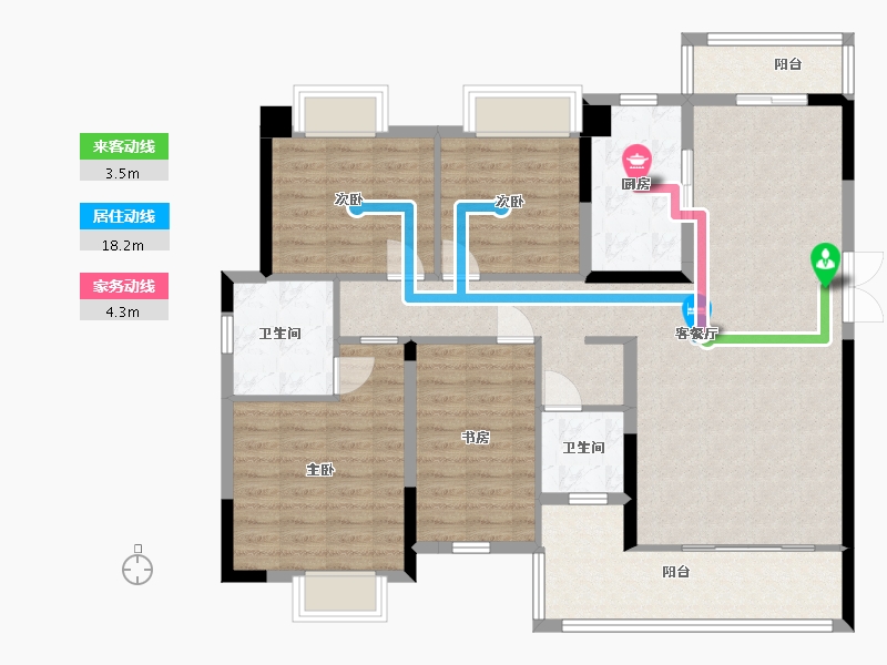 湖南省-常德市-东城新天地-116.56-户型库-动静线