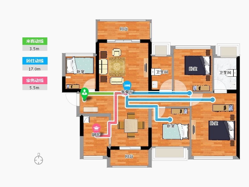 广东省-清远市-龙光玖龙府-98.00-户型库-动静线