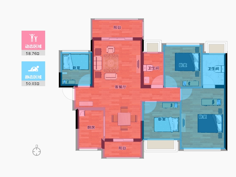 广东省-清远市-龙光玖龙府-98.00-户型库-动静分区