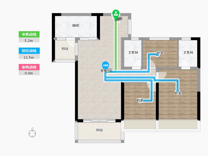 广东省-广州市-华耀碧桂园·十里江湾-89.39-户型库-动静线